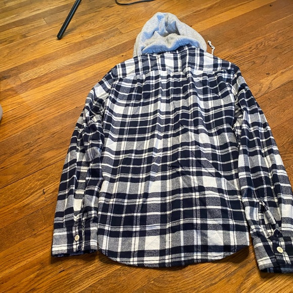 American Eagle Super Soft Plaid Hooded Flannel Shirt XS - Picture 7 of 7